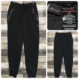 Spyder Proweb Jogger Sweatpants Men’s S Black (Inseam 28) Zip Pockets Tapered
